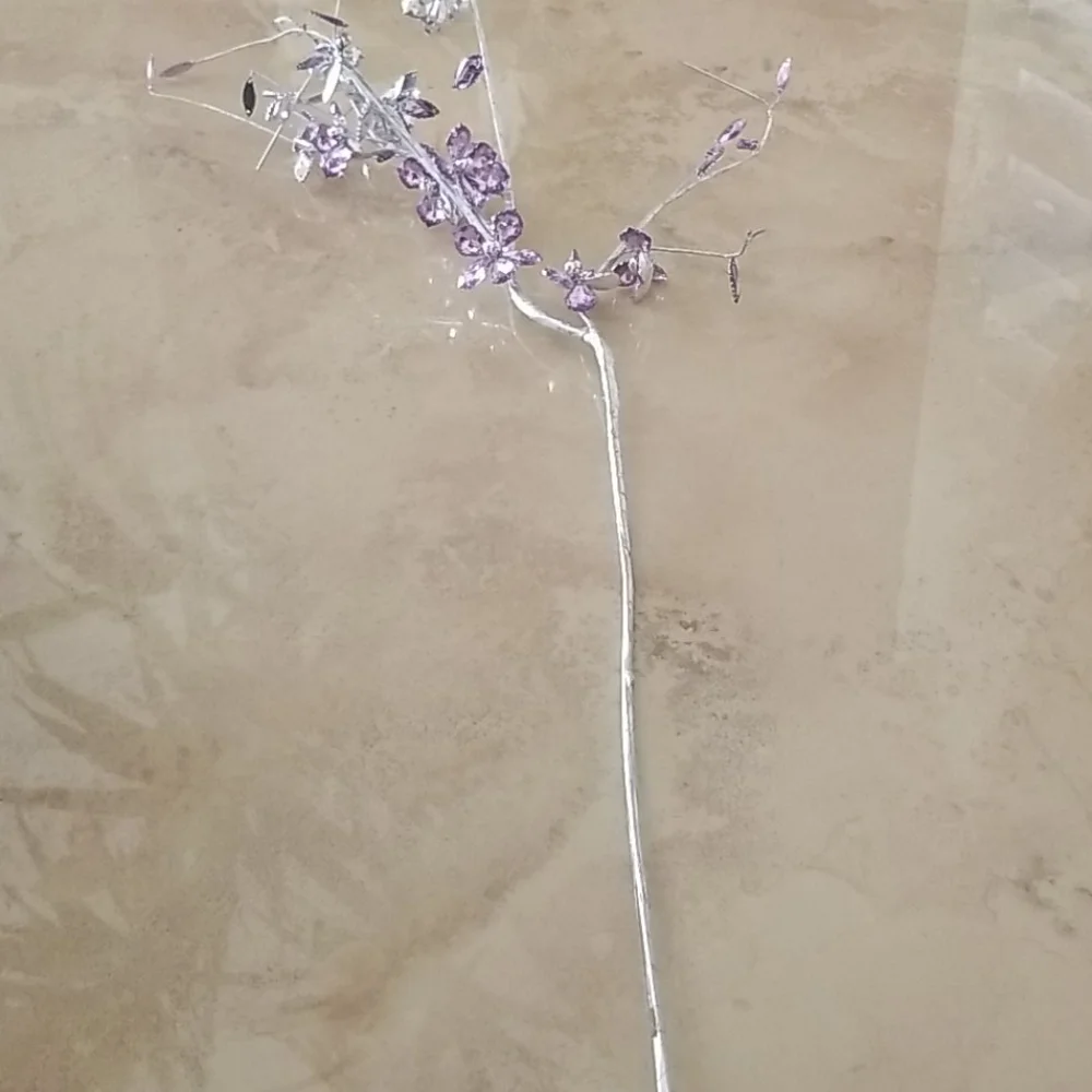 Purple Glass Flowers Strand